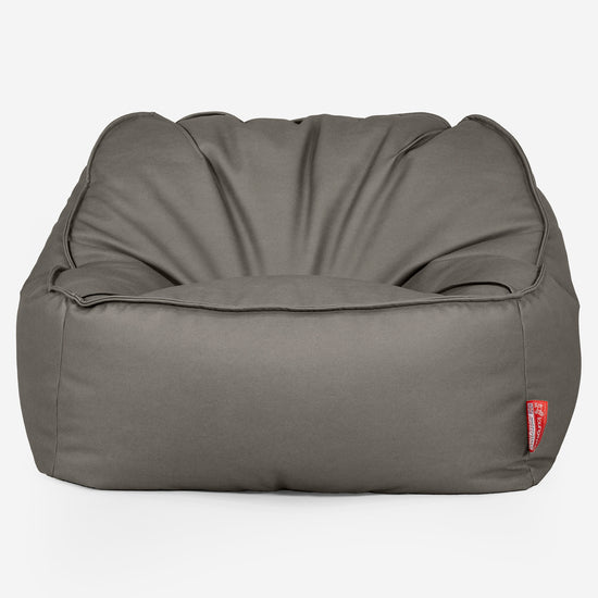 Sedia Pouf Sacco Sloucher - Pelle Vegana Grigio 01