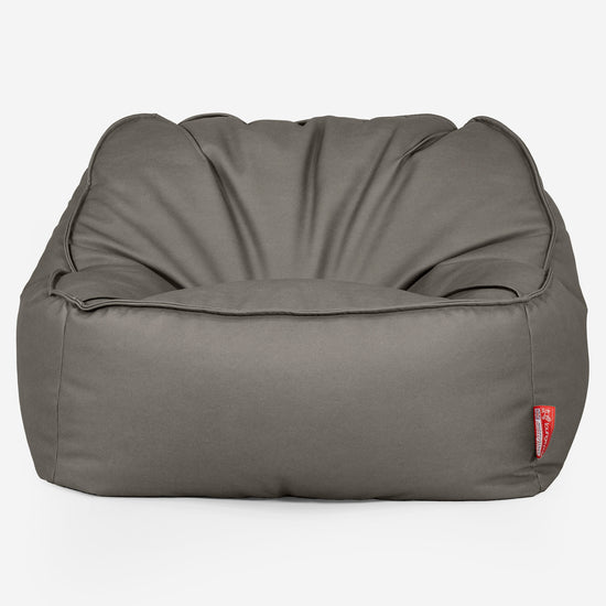 Sedia Pouf Sacco Sloucher - Pelle Vegana Grigio 01