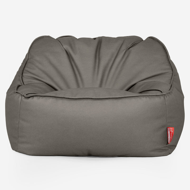 Sedia Pouf Sacco Sloucher - Pelle Vegana Grigio 01
