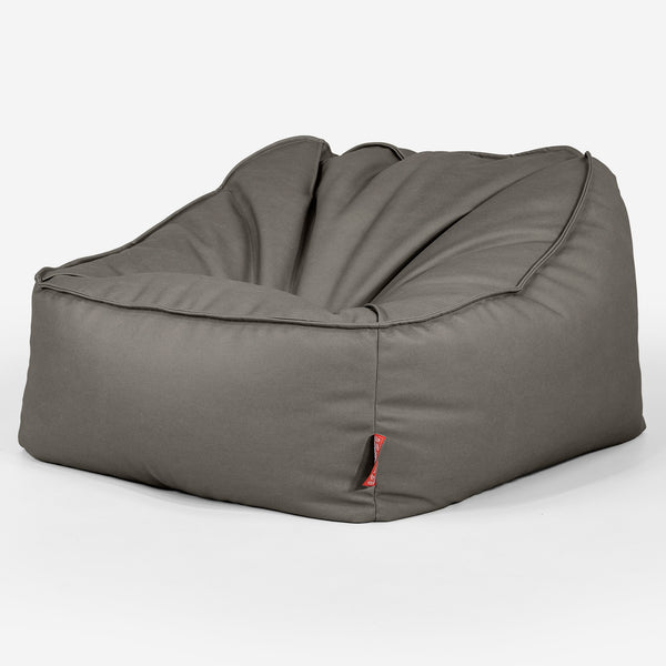 Sedia Pouf Sacco Sloucher - Pelle Vegana Grigio 03