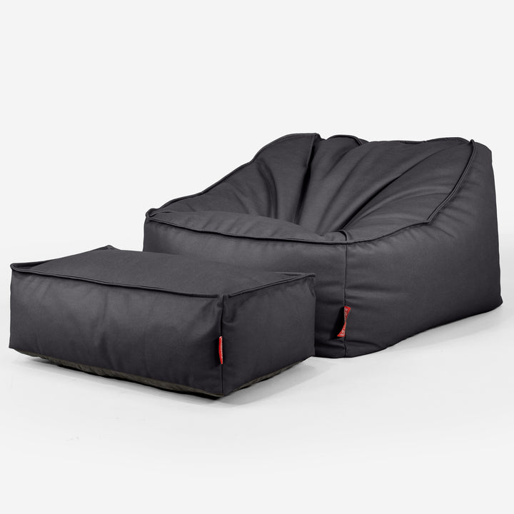 Sedia Pouf Sacco Sloucher - Pelle Vegana Nero 02