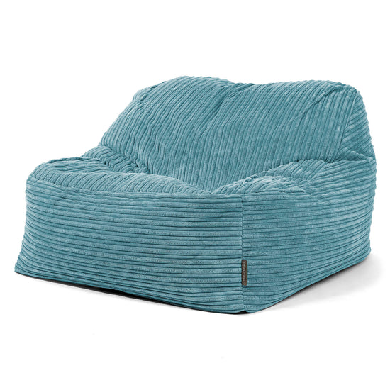 Sedia Pouf Sacco Sloucher - Velluto a Coste Egeo Blu 03