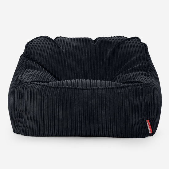 Sedia Pouf Sacco Sloucher - Velluto a Coste Nero 01