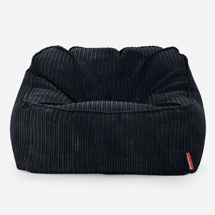 Sedia Pouf Sacco Sloucher - Velluto a Coste Nero 01