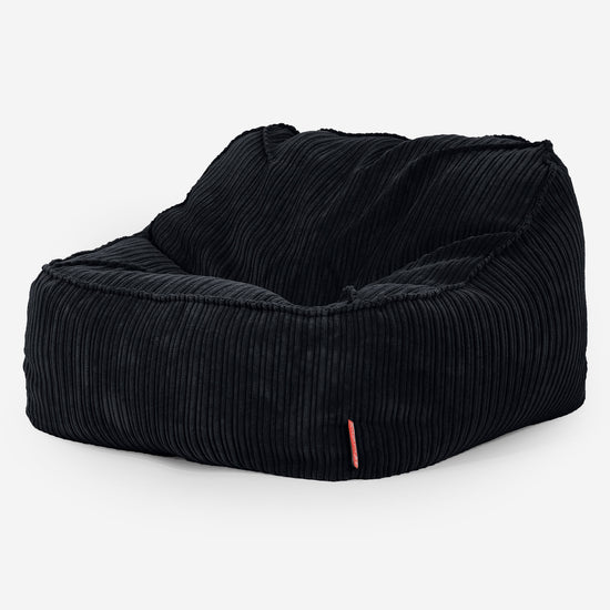 Sedia Pouf Sacco Sloucher - Velluto a Coste Nero 03