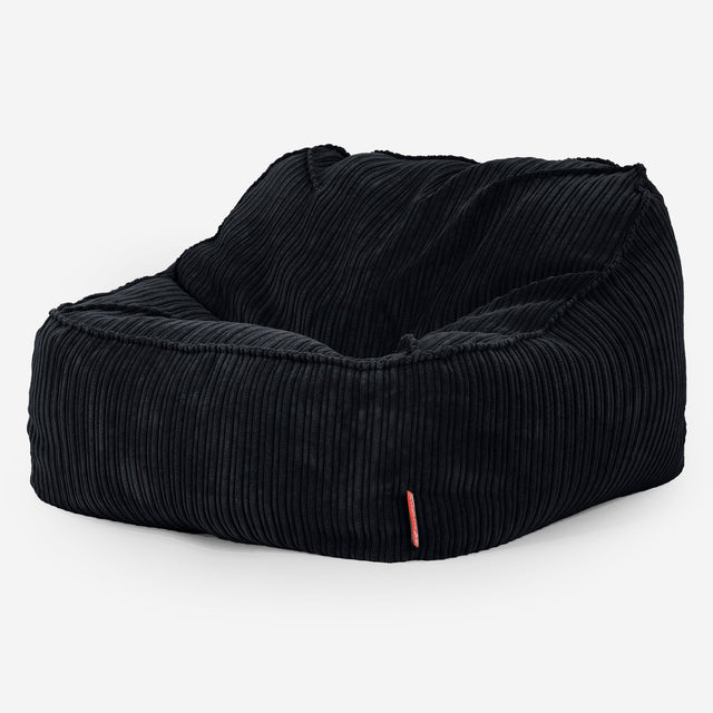 Sedia Pouf Sacco Sloucher - Velluto a Coste Nero 03