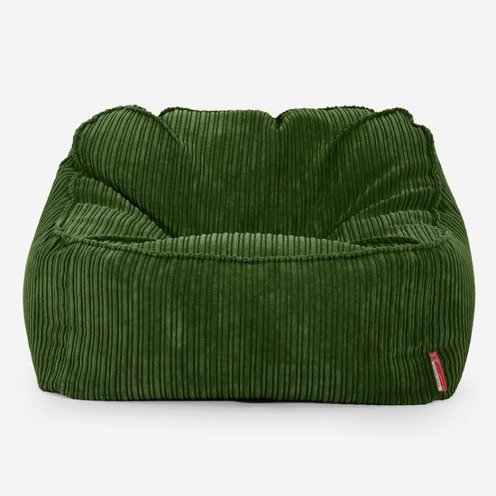 Sedia Pouf Sacco Sloucher - Velluto a Coste Verde Foresta 01