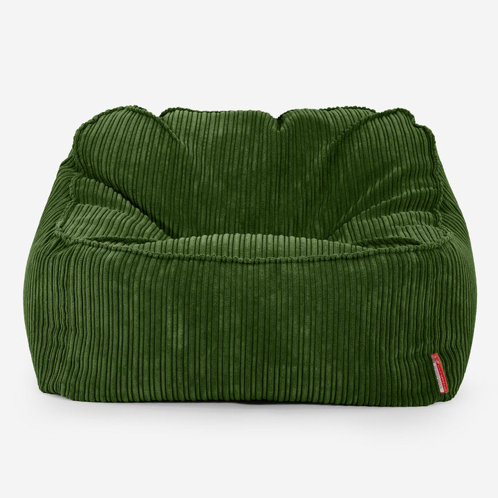 Sedia Pouf Sacco Sloucher - Velluto a Coste Verde Foresta 01