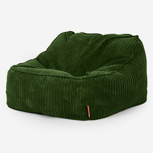 Sedia Pouf Sacco Sloucher - Velluto a Coste Verde Foresta