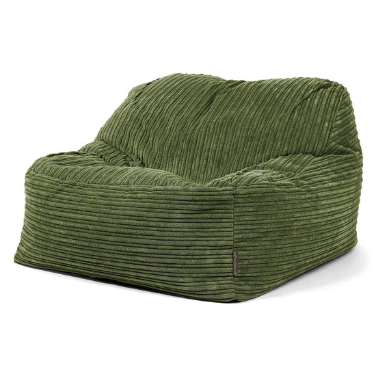 Sedia Pouf Sacco Sloucher - Velluto a Coste Verde Foresta 03
