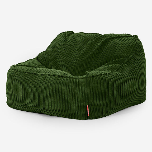 Sedia Pouf Sacco Sloucher - Velluto a Coste Verde Foresta 03