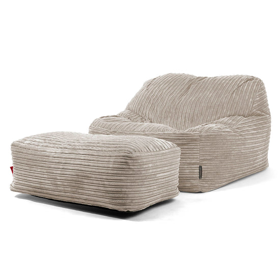Sedia Pouf Sacco Sloucher - Velluto a Coste Visone 01