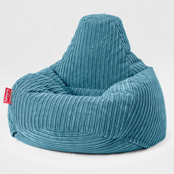 Poltrona a Sacco Teardrop - Velluto a Coste Egeo Blu 01