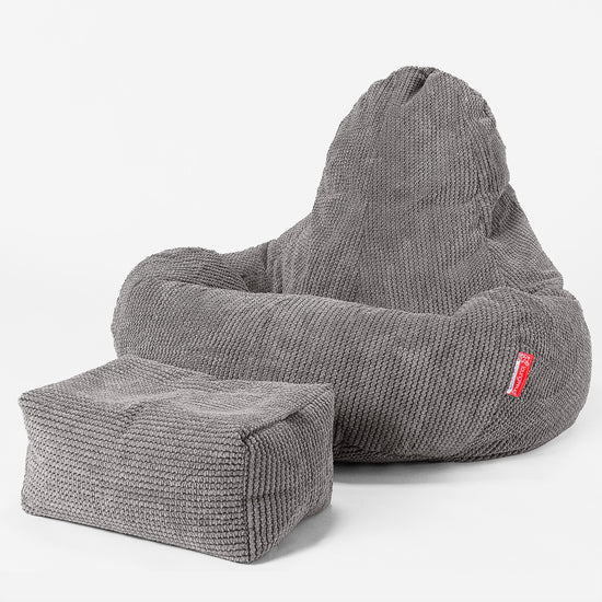 Poltrona a Sacco da Gioco Ultra Lux - Pompon Carbone Grigio 02