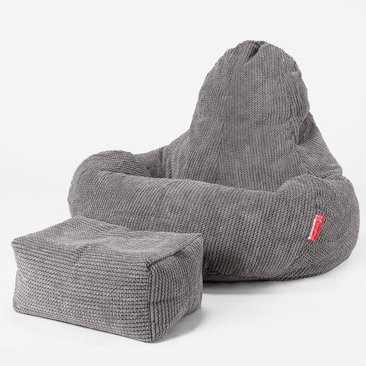 Poltrona a Sacco da Gioco Ultra Lux - Pompon Carbone Grigio 02