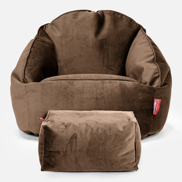 Poltrona a Sacco Bubble - Velluto Espresso 01