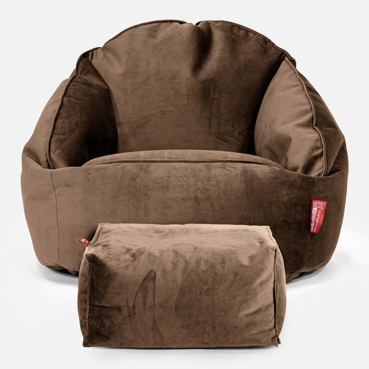 Poltrona a Sacco Bubble - Velluto Espresso 02