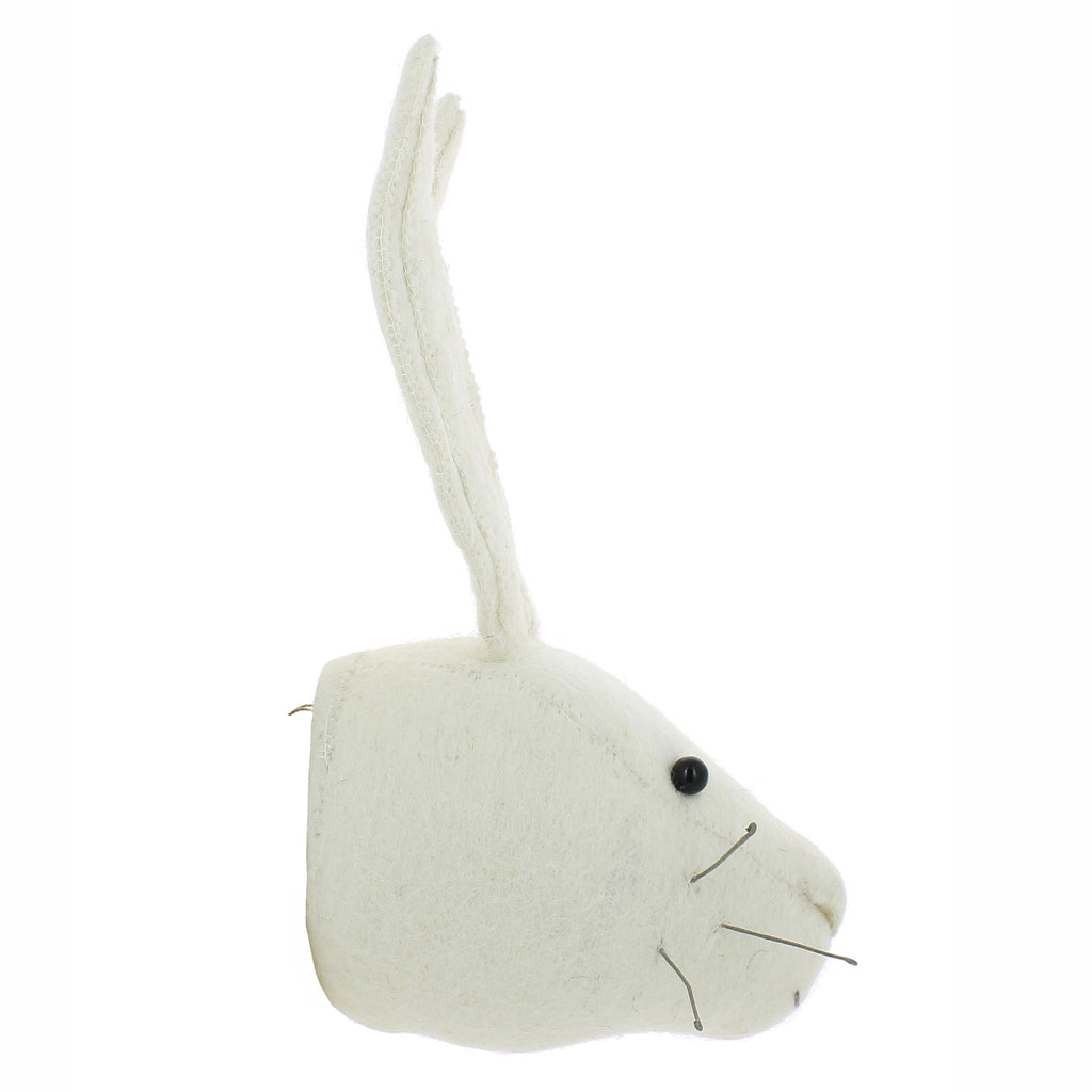 Mini Testa di Animale da Parete - Coniglietto Bianco 03