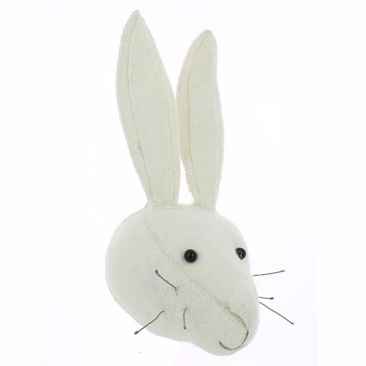 Mini Testa di Animale da Parete - Coniglietto Bianco 04