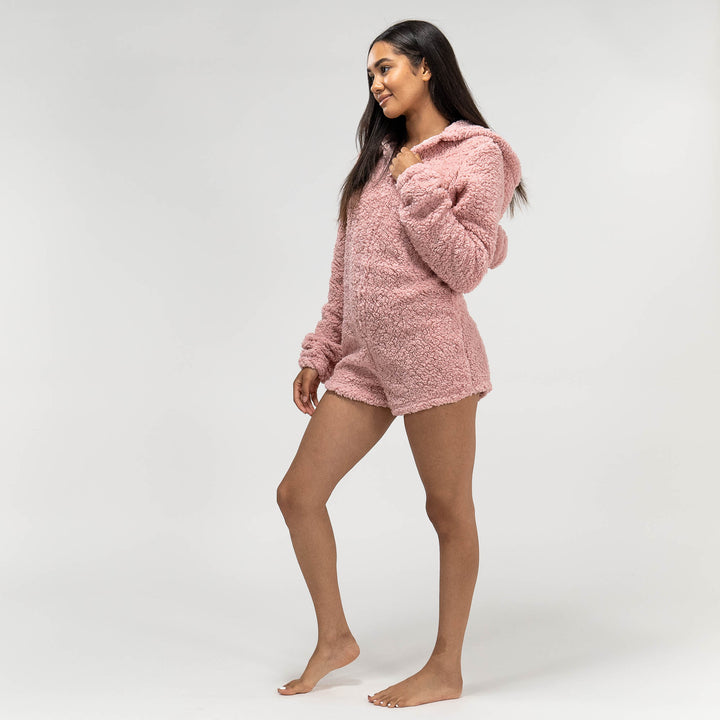 Pagliaccetto da Donna in Pile con Orecchie da Orsetto - Rosa 03