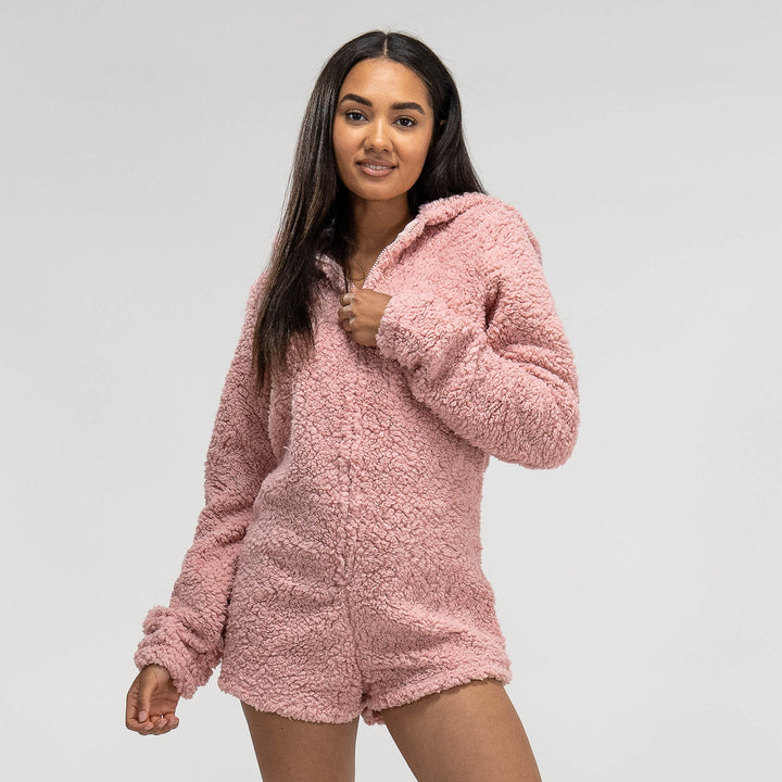 Pagliaccetto da Donna in Pile con Orecchie da Orsetto - Rosa 04
