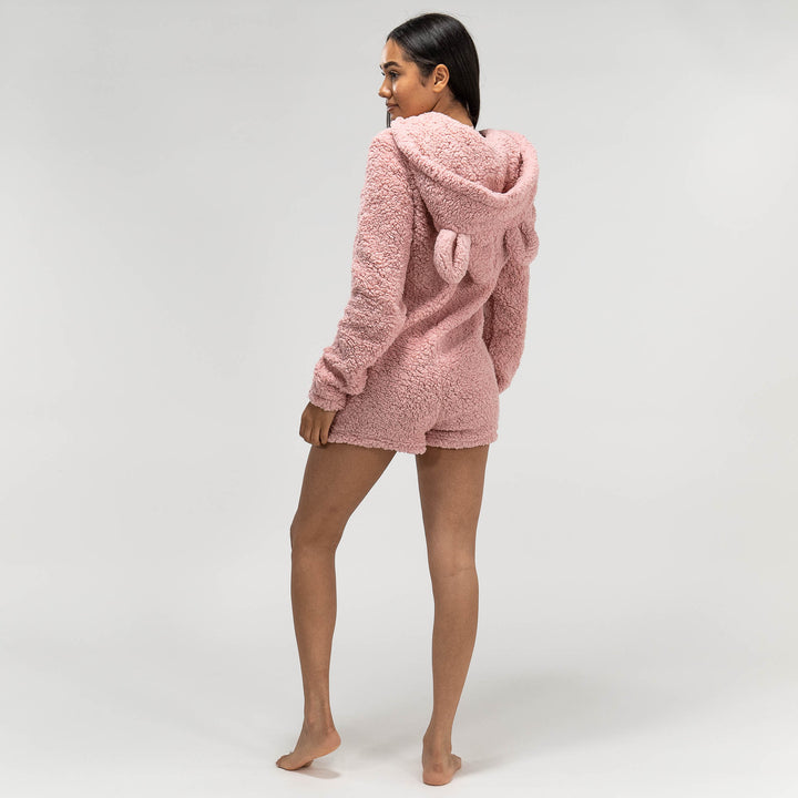 Pagliaccetto da Donna in Pile con Orecchie da Orsetto - Rosa 06