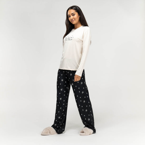 Pigiama da Donna in Jersey - Scritta Stelle 03