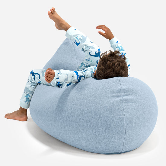 Poltrona a Sacco Alta per Bambini 2-6 anni - Cotone Elasticizzato Bebè Blu 04