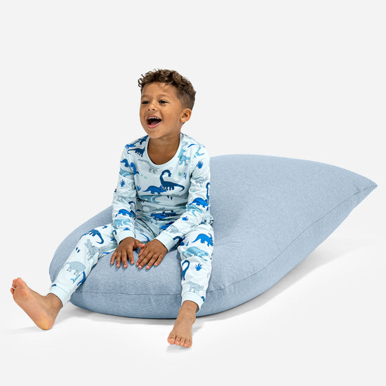Poltrona a Sacco Alta per Bambini 2-6 anni - Cotone Elasticizzato Bebè Blu 05