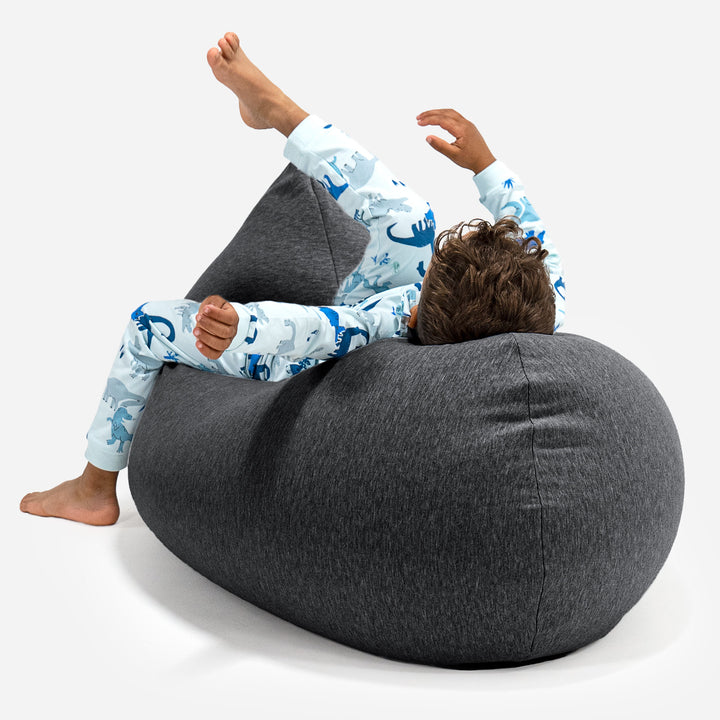 Poltrona a Sacco Alta per Bambini 2-6 anni - Cotone Elasticizzato Grafite 04