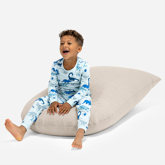 Poltrona a Sacco Alta per Bambini 2-6 anni - Cotone Elasticizzato Visone 05