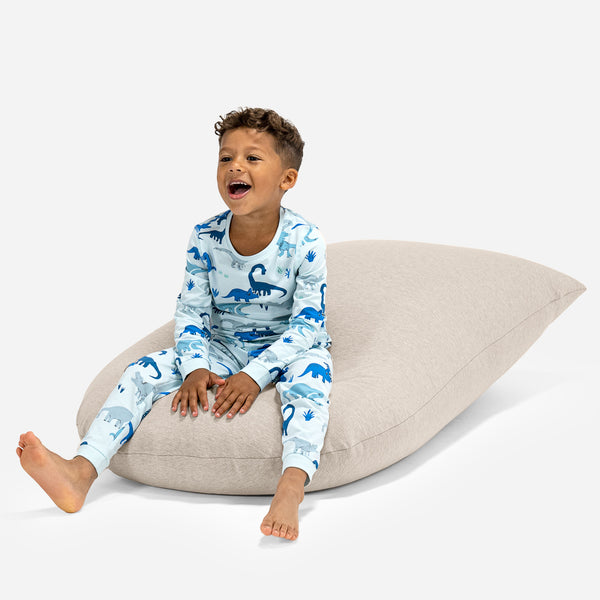 Poltrona a Sacco Alta per Bambini 2-6 anni - Cotone Elasticizzato Visone 01