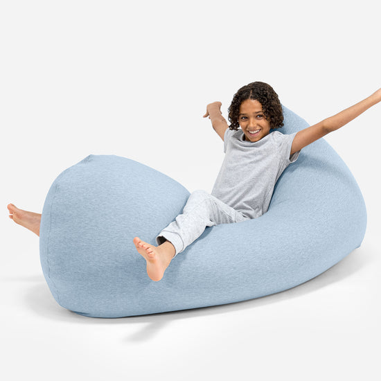 Poltrona a Sacco Grande XL - Cotone Elasticizzato Bebè Blu 05