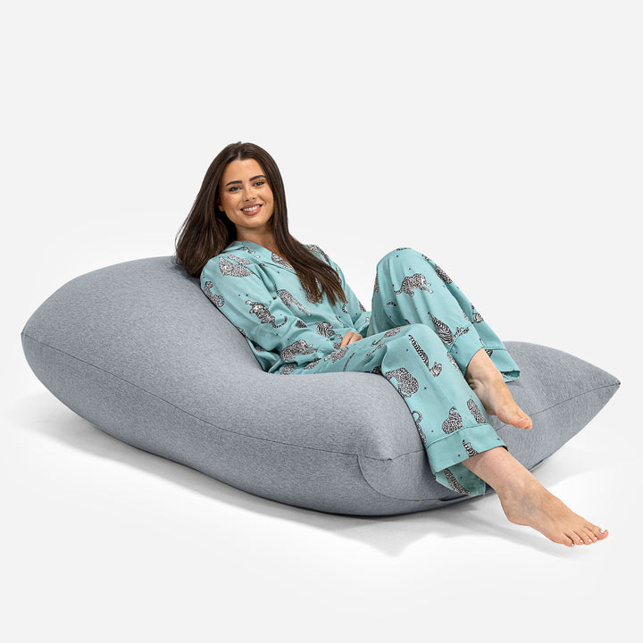 Poltrona a Sacco Grande XL - Cotone Elasticizzato Grigio Chiaro 01