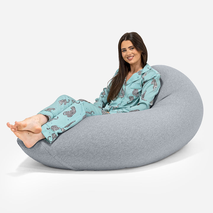 Poltrona a Sacco Grande XL - Cotone Elasticizzato Grigio Chiaro 02
