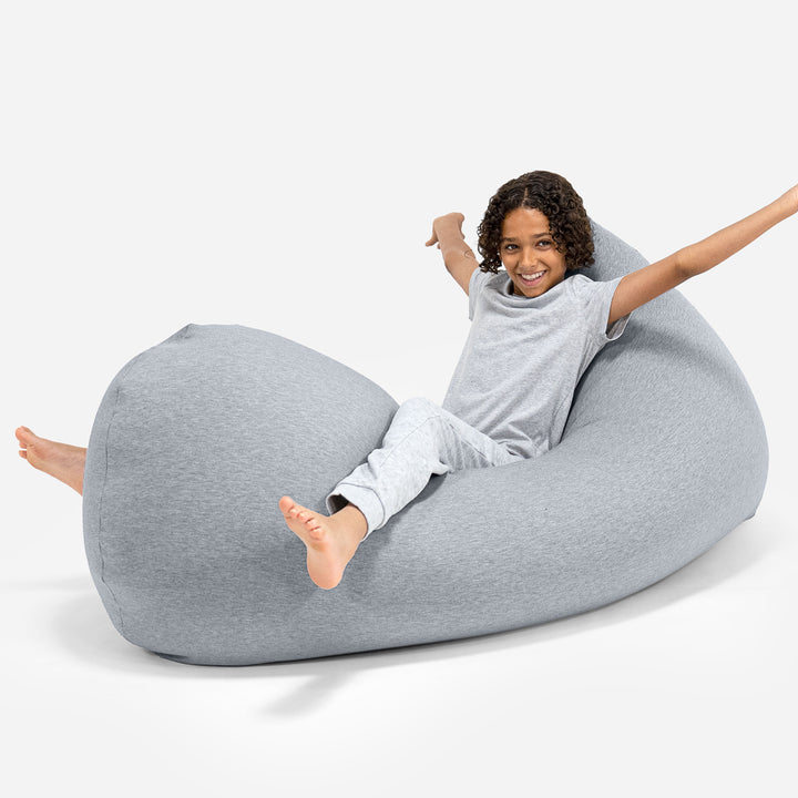 Poltrona a Sacco Grande XL - Cotone Elasticizzato Grigio Chiaro 05