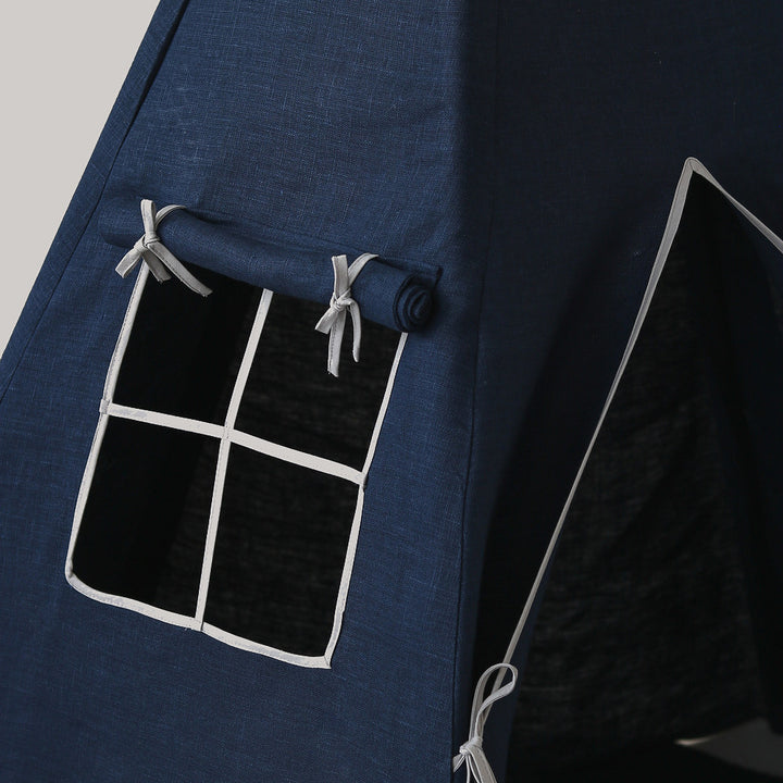 Tenda Teepee per Bambini in Lino - Navy 03