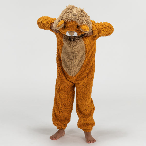 Tuta Onesie da Bambini in Pile con Animali - Leone 01
