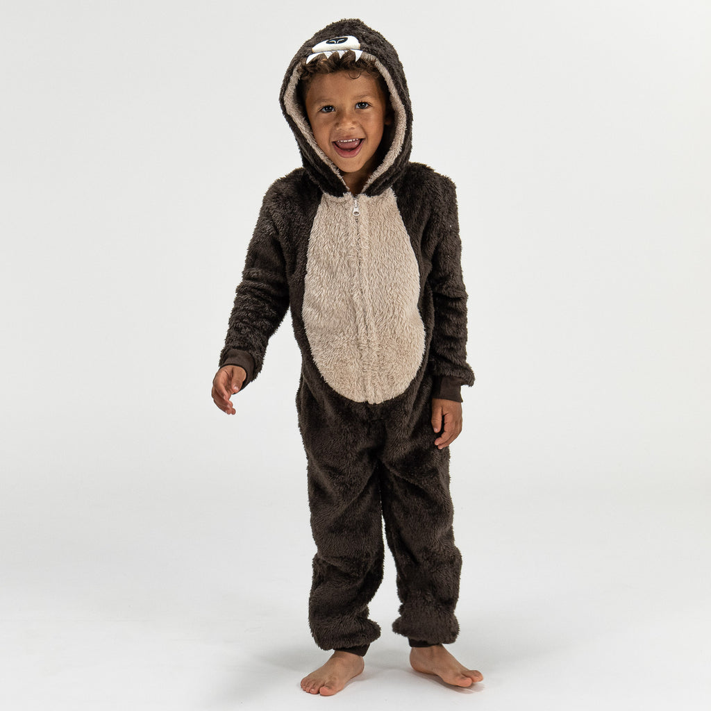 Tuta Onesie da Bambini in Pile con Animali - Orso 01