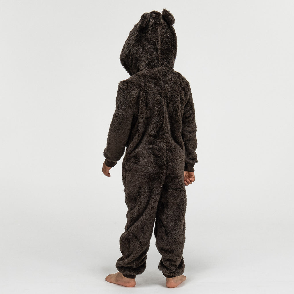 Tuta Onesie da Bambini in Pile con Animali - Orso 03