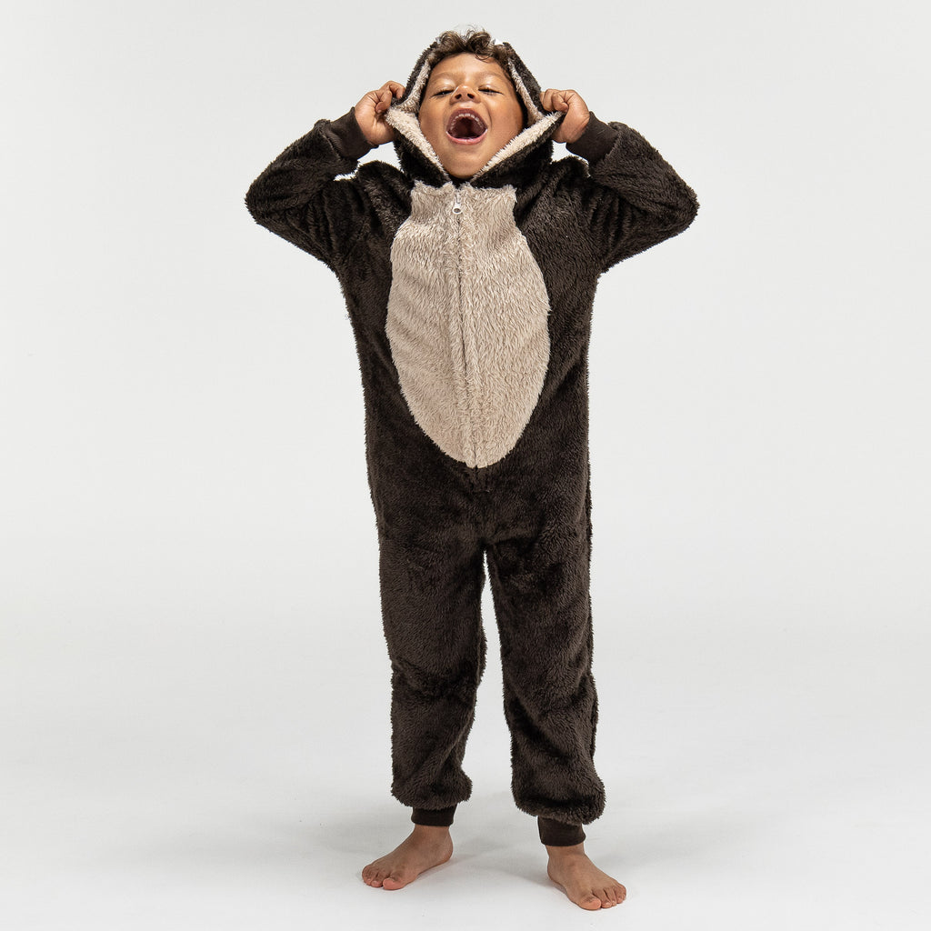 Tuta Onesie da Bambini in Pile con Animali - Orso 05