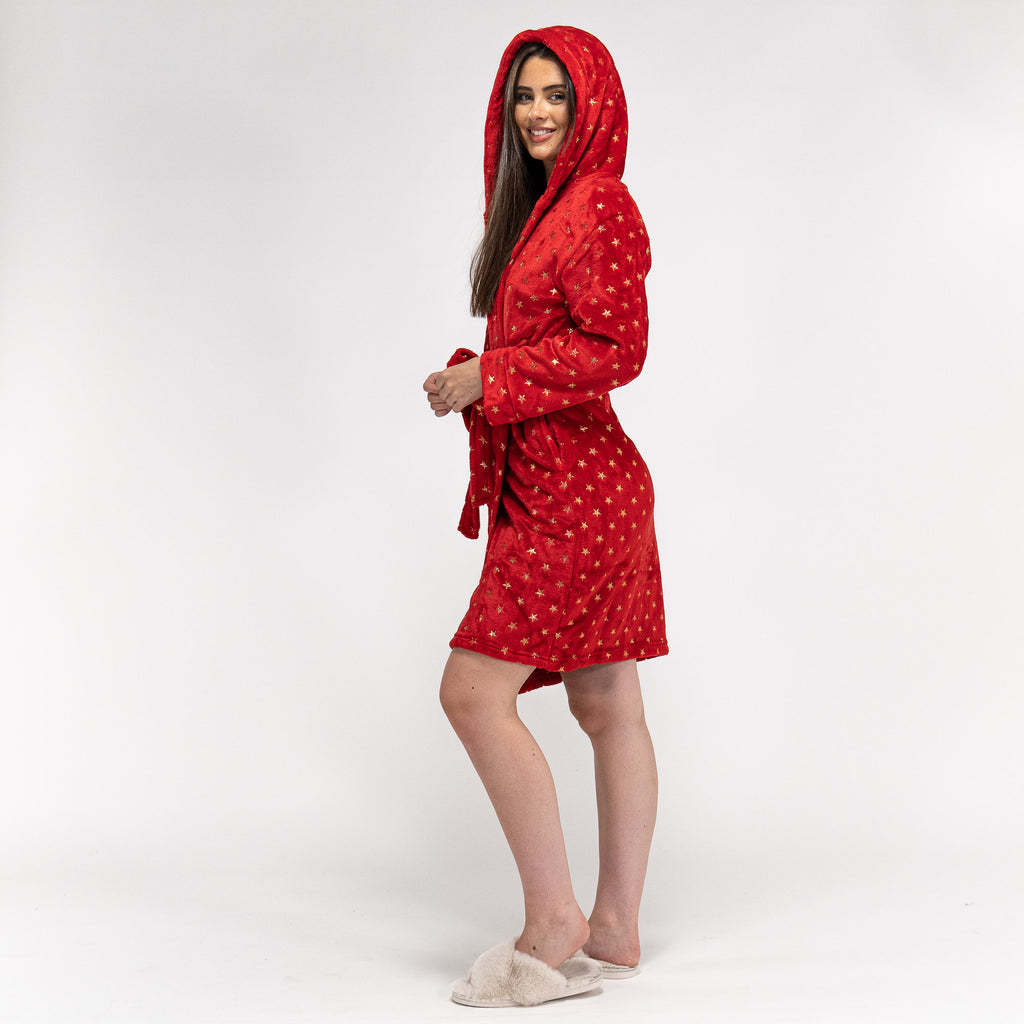 Vestaglia in Pile da Donna - Stella Rosso 04