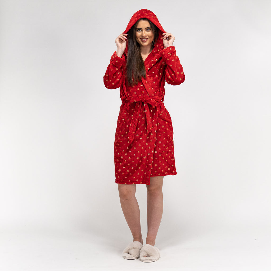 Vestaglia in Pile da Donna - Stella Rosso 05