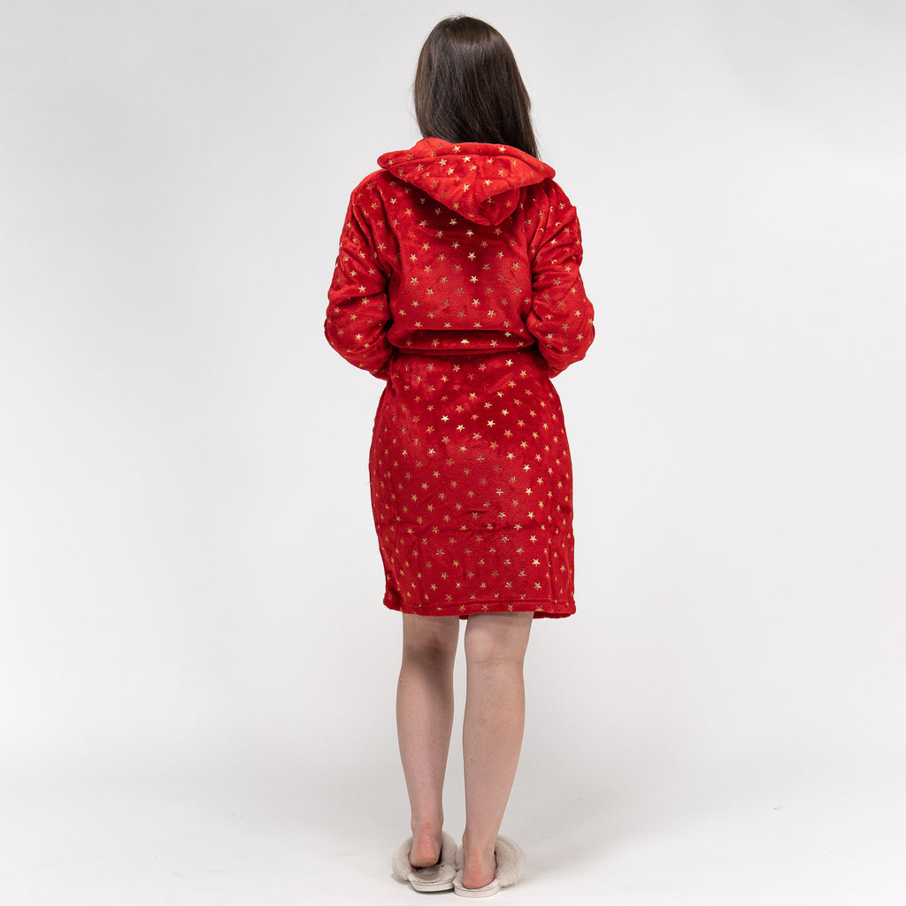 Vestaglia in Pile da Donna - Stella Rosso 06
